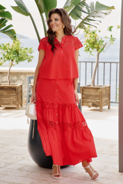 Блуза, юбка Vittoria Queen 28883 красный - фото 1