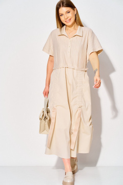 Платье Laikony L-254 бежевый - фото 2