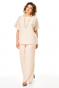 Блуза, брюки Anastasia 1365 светло-бежевый - фото 1