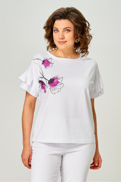 Джемпер Rumoda 2069 белый/лаванда - фото 2