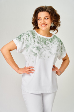 Джемпер Rumoda 2258 зеленый_белый - фото 4