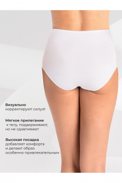 Трусы-слип с широкой резинкой и фигурными вставками Teyli 1123 белый - фото 2