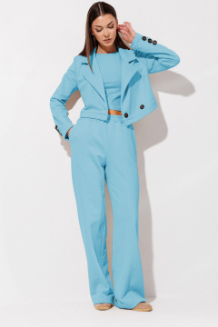 Брюки, жакет, топ V&N Fashion 1144 голубой - фото 2