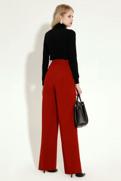 Расклешённые брюки клеш из плотной поливискозной ткани Панда 13260z терракотовый - фото 3