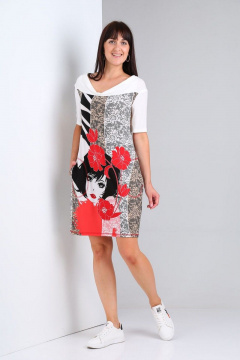 Платье с ярким принтом полуприлегающего силуэта VIA-Mod 483 - фото 1