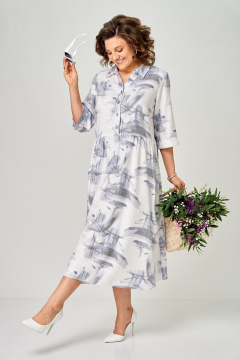Платье БелЭльСтиль 835-3_35_22 голубой-мультиколор - фото 5