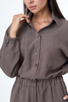 Комбинезон свободного силуэта на резинке для повседневной носки Anelli 886 бежевый - фото 5