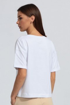 Футболка с подворотом рукава, свободная из хлопка Kivviwear 4026.01 - фото 5