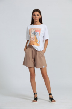 Футболка с подворотом рукава, свободная из хлопка Kivviwear 4026.02 - фото 5