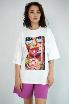 Футболка свободного кроя из трикотажа для повседневной носки Kivviwear 4034.05 - фото 1