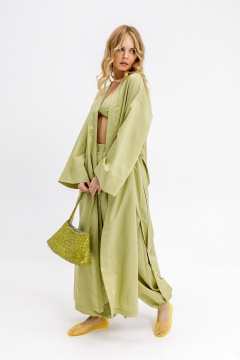 Брюки, кардиган, топ PiRS 6944 лаймовый - фото 1