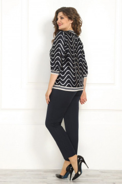 Блуза и брюки из текстиля и шифона для демисезона Solomeya Lux 845 - фото 2