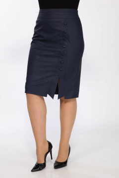 Юбка из экокожи на байке с леопардовым принтом Klever 382 кожа-синий - фото 4