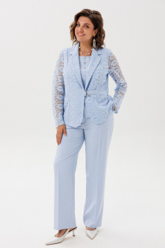 Брюки, жакет, топ Anelli 1869 голубое_кружево - фото 1