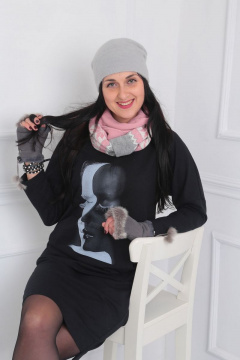 Стильное платье в стиле спорт-шик с карманами VIA-Mod 406 черный - фото 3