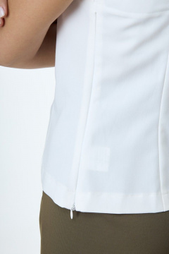 Базовый топ из текстиля с широкой бретелью Anelli 544 белый - фото 5