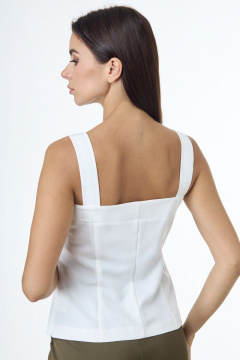 Базовый топ из текстиля с широкой бретелью Anelli 544 белый - фото 4