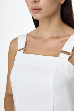 Базовый топ из текстиля с широкой бретелью Anelli 544 белый - фото 2