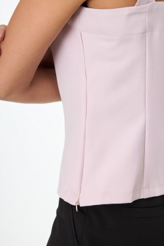 Базовый топ из текстиля с декоративными бретелями Anelli 544 розовый - фото 5