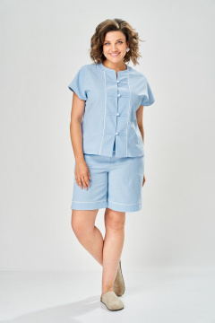 Туника, шорты AVA fashion М-216 голубой - фото 1