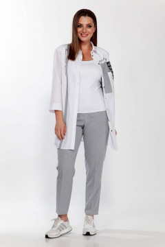 Демисезонный костюм блуза и брюки в клетку на каждый день Belinga 2182 - фото 3