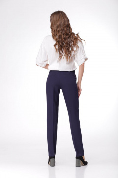 Брюки прилегающие зауженные с карманами из текстиля DNM 027 синий - фото 3