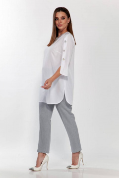 Демисезонный костюм блуза и брюки в мелкую клетку Belinga 2199 - фото 3