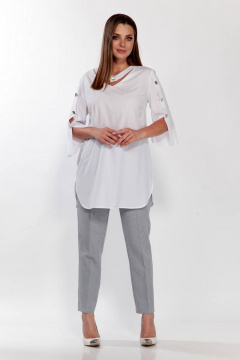 Демисезонный костюм блуза и брюки в мелкую клетку Belinga 2199 - фото 2