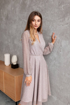 KRASA - Danaida 247-21 шифон_беж_в_горох