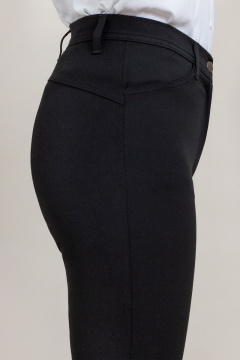 Демисезонные черные зауженные брюки с разрезами Mirolia 955 чёрный - фото 4