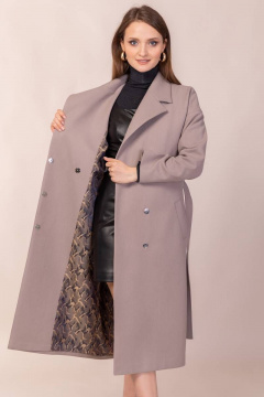 Серое демисезонное пальто из шерстяной пальтовой ткани Winkler’s World 600 серо-бежевый - фото 3