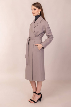 Серое демисезонное пальто из шерстяной пальтовой ткани Winkler’s World 600 серо-бежевый - фото 5