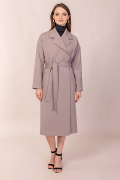 Серое демисезонное пальто из шерстяной пальтовой ткани Winkler’s World 600 серо-бежевый - фото 4