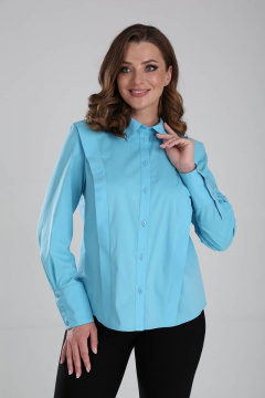 Блуза деловая с рельефами и воротником со стойкой Modema м.520/3 - фото 4