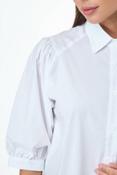 Блуза белая с объемными рукавами и асимметричным низом Anelli 987 белый - фото 5