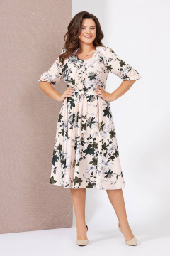 Платье из шифона и бусинами с съемным поясом Mira Fashion 4983 - фото 1