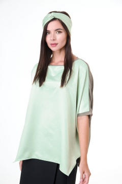 Блуза свободного силуэта с асимметричным низом из текстиля Anelli 1102 - фото 4