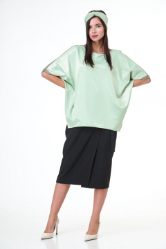 Блуза свободного силуэта с асимметричным низом из текстиля Anelli 1102 - фото 2