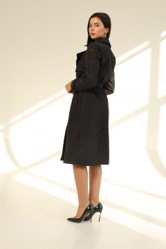 Черный плащ из плащёвой ткани для повседневности AURA otd 7010 черный - фото 3