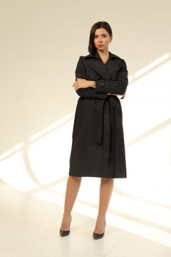 Черный плащ из плащёвой ткани для повседневности AURA otd 7010 черный - фото 1