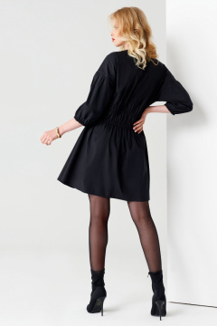 Платье мини оверсайз с широкой резинкой и пуговицами Панда 64780z черный - фото 3
