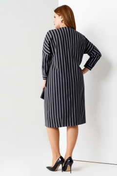 Лаконичное демисезонное платье миди в клетку с карманами Панда 51187z серо-черный - фото 2