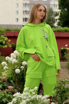Демисезонный женский худи со спущенными рукавами Shymoda 208-21худи зеленый - фото 1