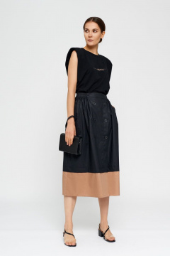 Юбка из текстиля и хлопка, летняя, на запах с пуговицами BURVIN 7900-21 - фото 1