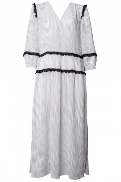 Платье белое летнее А-силуэта с запахом по лифу и платье-комбинация BURVIN 7897-81 - фото 2