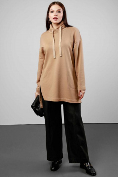 Туника из хлопка и трикотажа с капюшоном и разрезом Femme & Devur 30440 1.29BF(170) - фото 2