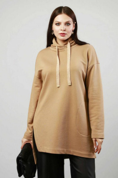 Туника из хлопка и трикотажа с капюшоном и разрезом Femme & Devur 30440 1.29BF(170) - фото 1