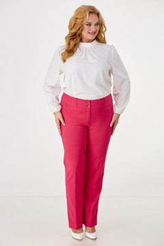 Демисезонные брюки классического стиля с разрезами Anelli 856 красный - фото 1