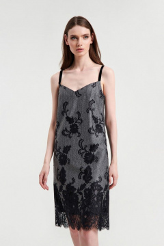 Платье из кружевного полотна прямого силуэта на бретелях AG Green G432/1 - фото 1