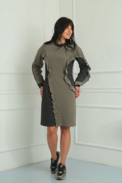 Кэжуальное платье из хлопкового трикотажа с линиями VIA-Mod 490 - фото 2